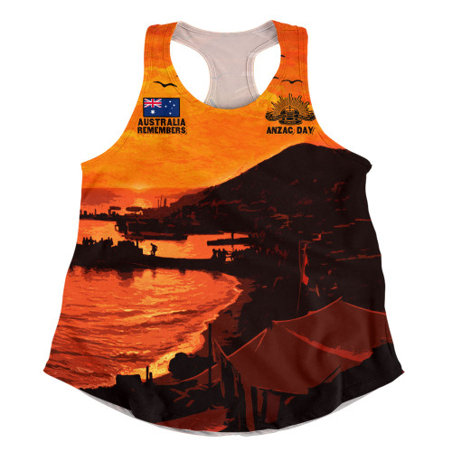Australia Women Racerback Singlet Australia Remembers In Sacred Dawn