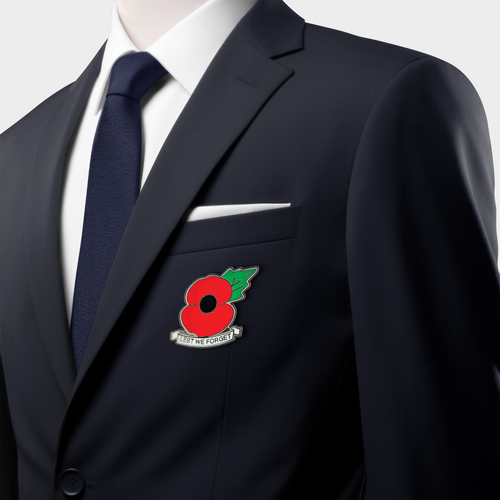 Australia Remembrance Day Red Poppy Tribute Badge