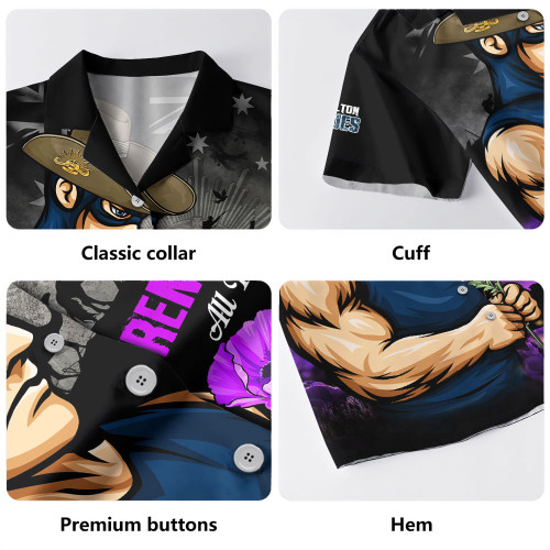 Carlton Hawaiian Shirt Anzac Day In Memory Of Animals That Served