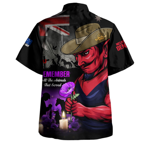 Melbourne Hawaiian Shirt Anzac Day In Memory Of Animals That Served