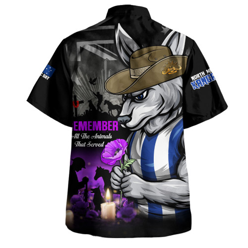 North Melbourne Hawaiian Shirt Anzac Day In Memory Of Animals That Served