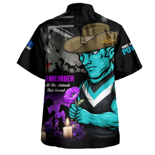 Port Adelaide Hawaiian Shirt Anzac Day In Memory Of Animals That Served