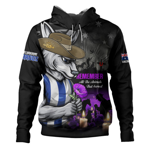 North Melbourne Hoodie Anzac Day In Memory Of Animals That Served