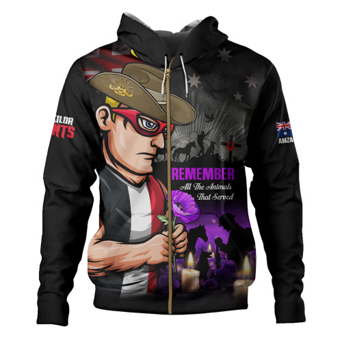 St Kilda Hoodie Anzac Day In Memory Of Animals That Served