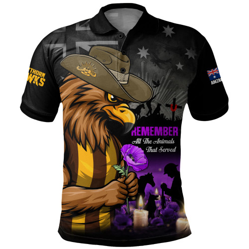Hawthorn Polo Shirt Anzac Day In Memory Of Animals That Served