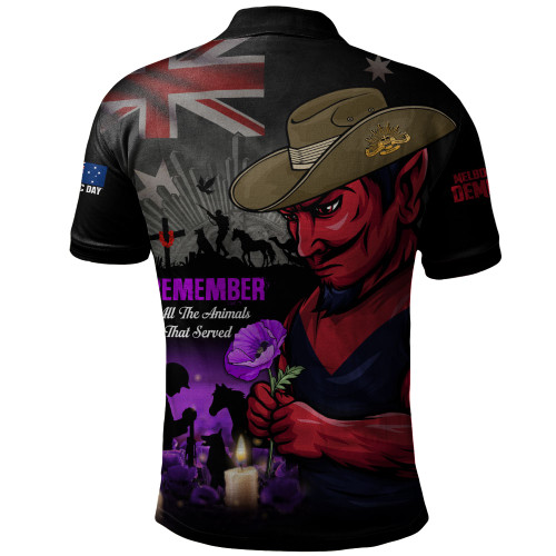 Melbourne Polo Shirt Anzac Day In Memory Of Animals That Served