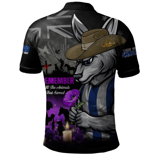 North Melbourne Polo Shirt Anzac Day In Memory Of Animals That Served