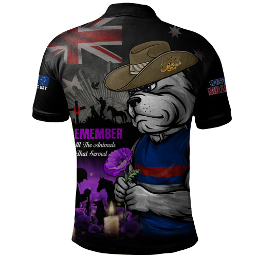 Western Bulldogs Polo Shirt Anzac Day In Memory Of Animals That Served