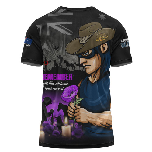 Carlton T-Shirt Anzac Day In Memory Of Animals That Served