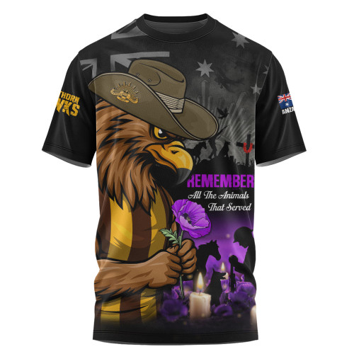 Hawthorn T-Shirt Anzac Day In Memory Of Animals That Served
