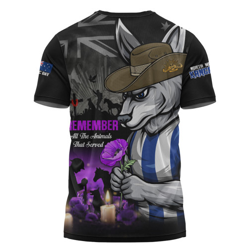 North Melbourne T-Shirt Anzac Day In Memory Of Animals That Served