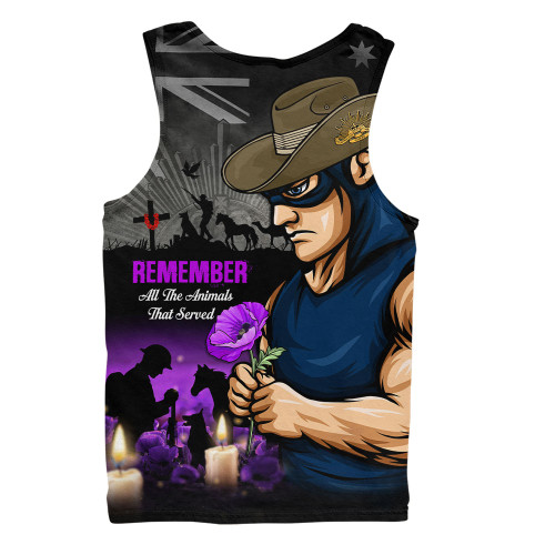 Carlton Men Singlet Anzac Day In Memory Of Animals That Served