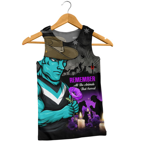 Port Adelaide Men Singlet Anzac Day In Memory Of Animals That Served