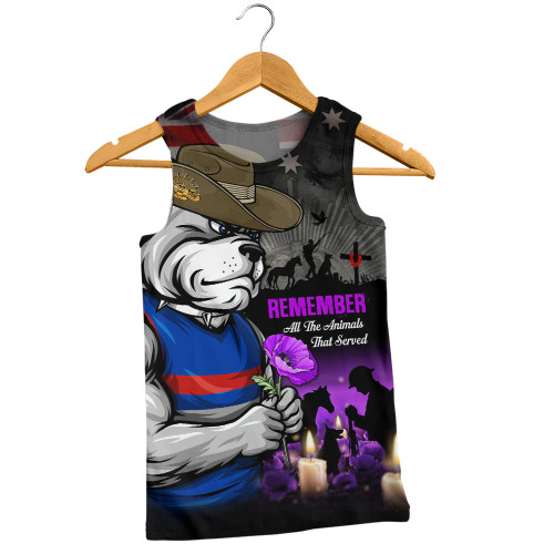Western Bulldogs Men Singlet Anzac Day In Memory Of Animals That Served