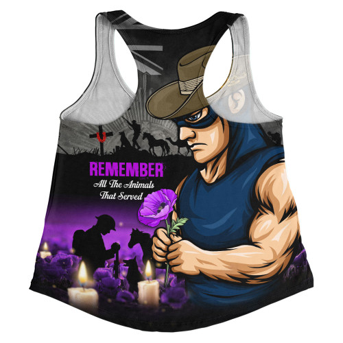 Carlton Women Racerback Singlet Anzac Day In Memory Of Animals That Served