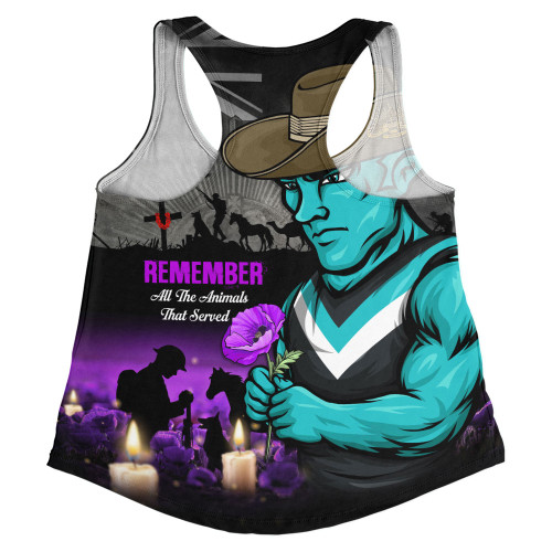 Port Adelaide Women Racerback Singlet Anzac Day In Memory Of Animals That Served