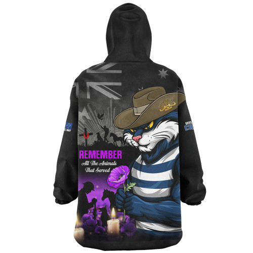 Geelong Cats Snug Hoodie Anzac Day In Memory Of Animals That Served