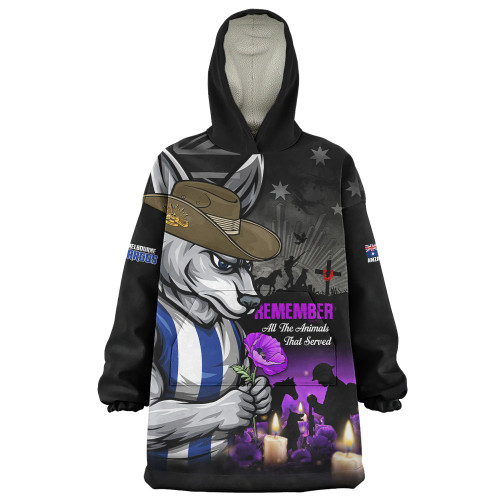 North Melbourne Snug Hoodie Anzac Day In Memory Of Animals That Served