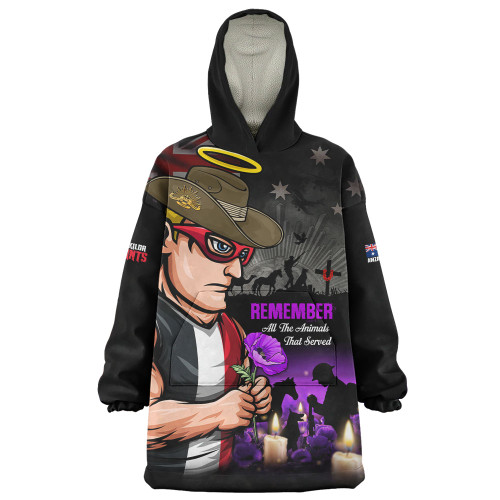 St Kilda Snug Hoodie Anzac Day In Memory Of Animals That Served