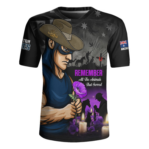 Carlton Rugby Jersey Anzac Day In Memory Of Animals That Served