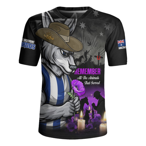 North Melbourne Rugby Jersey Anzac Day In Memory Of Animals That Served