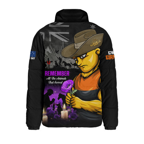 GWS GIANTS Padded Jacket Anzac Day In Memory Of Animals That Served