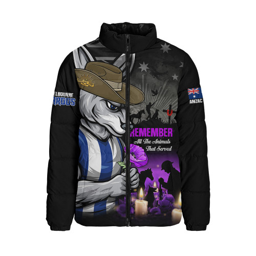 North Melbourne Padded Jacket Anzac Day In Memory Of Animals That Served