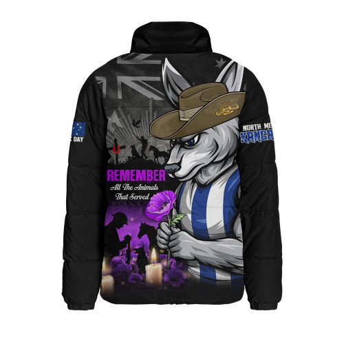 North Melbourne Padded Jacket Anzac Day In Memory Of Animals That Served