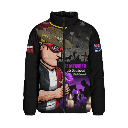 St Kilda Padded Jacket Anzac Day In Memory Of Animals That Served