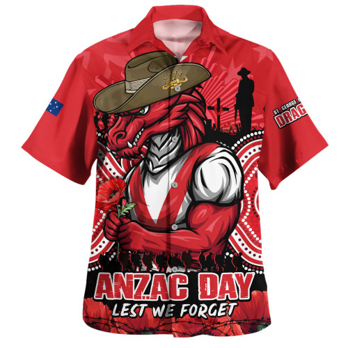 St. George Illawarra Dragons Hawaiian Shirt Anzac Day Pride Of Service Eternal Memory