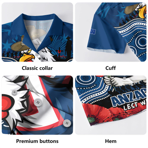 Sydney Roosters Hawaiian Shirt Anzac Day Pride Of Service Eternal Memory