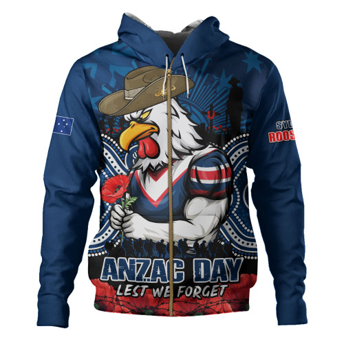 Sydney Roosters Hoodie Anzac Day Pride Of Service Eternal Memory