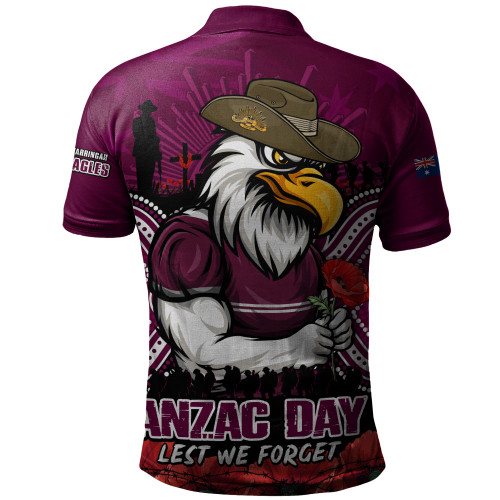 Manly Warringah Sea Eagles Polo Shirt Anzac Day Pride Of Service Eternal Memory