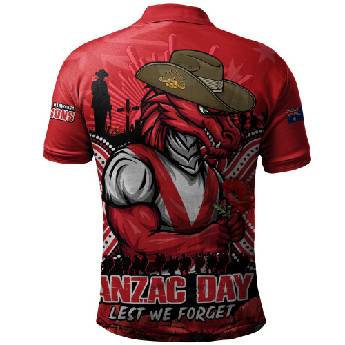 St. George Illawarra Dragons Polo Shirt Anzac Day Pride Of Service Eternal Memory