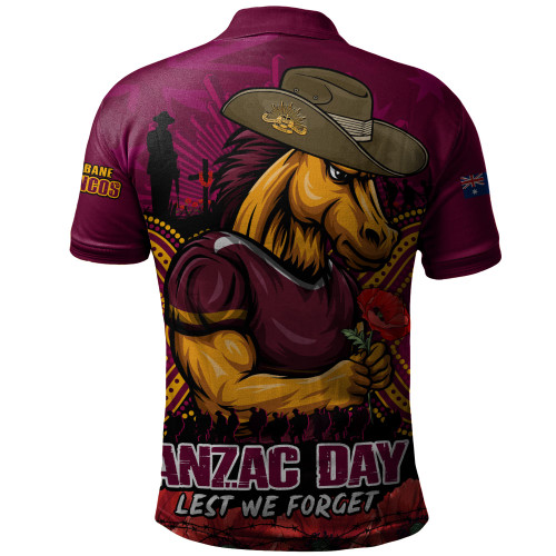 Brisbane Broncos Polo Shirt Anzac Day Pride Of Service Eternal Memory