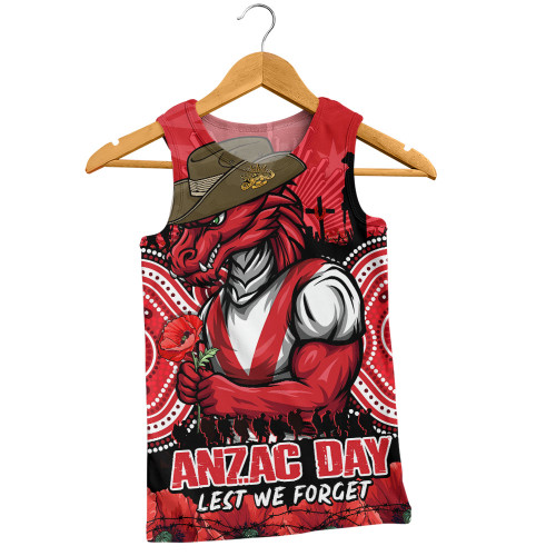 St. George Illawarra Dragons Men Singlet Anzac Day Pride Of Service Eternal Memory