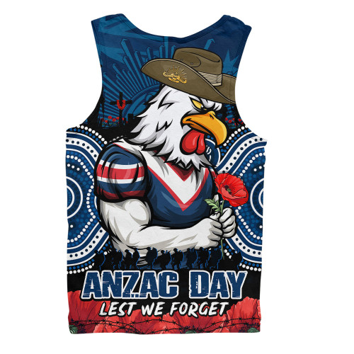 Sydney Roosters Men Singlet Anzac Day Pride Of Service Eternal Memory