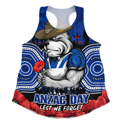 Canterbury-Bankstown Bulldogs Women Racerback Singlet Anzac Day Pride Of Service Eternal Memory
