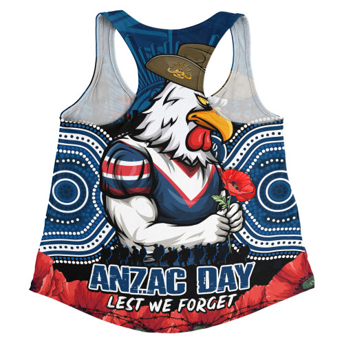 Sydney Roosters Women Racerback Singlet Anzac Day Pride Of Service Eternal Memory