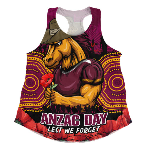 Brisbane Broncos Women Racerback Singlet Anzac Day Pride Of Service Eternal Memory