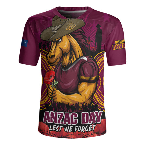 Brisbane Broncos Rugby Jersey Anzac Day Pride Of Service Eternal Memory