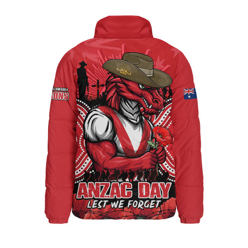 St. George Illawarra Dragons Padded Jacket Anzac Day Pride Of Service Eternal Memory