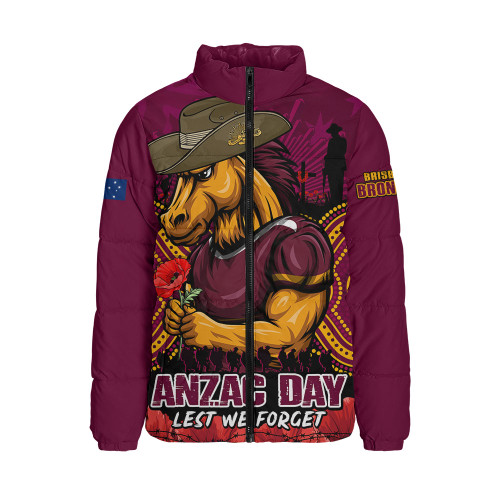 Brisbane Broncos Padded Jacket Anzac Day Pride Of Service Eternal Memory