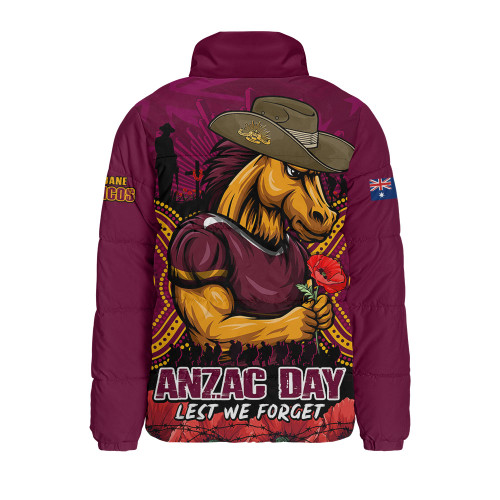Brisbane Broncos Padded Jacket Anzac Day Pride Of Service Eternal Memory