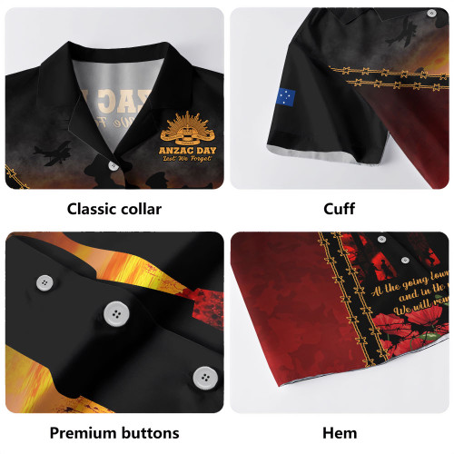 Australia Hawaiian Shirt Anzac Day Dawn Remembrance Eternal Tribute