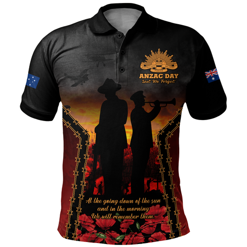Australia Polo Shirt Anzac Day Dawn Remembrance Eternal Tribute