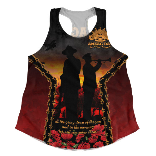 Australia Women Racerback Singlet Anzac Day Dawn Remembrance Eternal Tribute