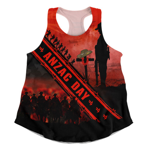 Australia Women Racerback Singlet Anzac Day Dawn Of Sacred Remembrance