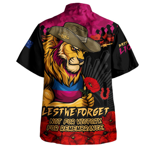 Brisbane Lions Hawaiian Shirt ANZAC Day Not For Victory For Remembrance