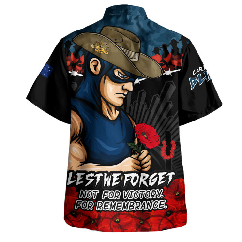 Carlton Hawaiian Shirt ANZAC Day Not For Victory For Remembrance